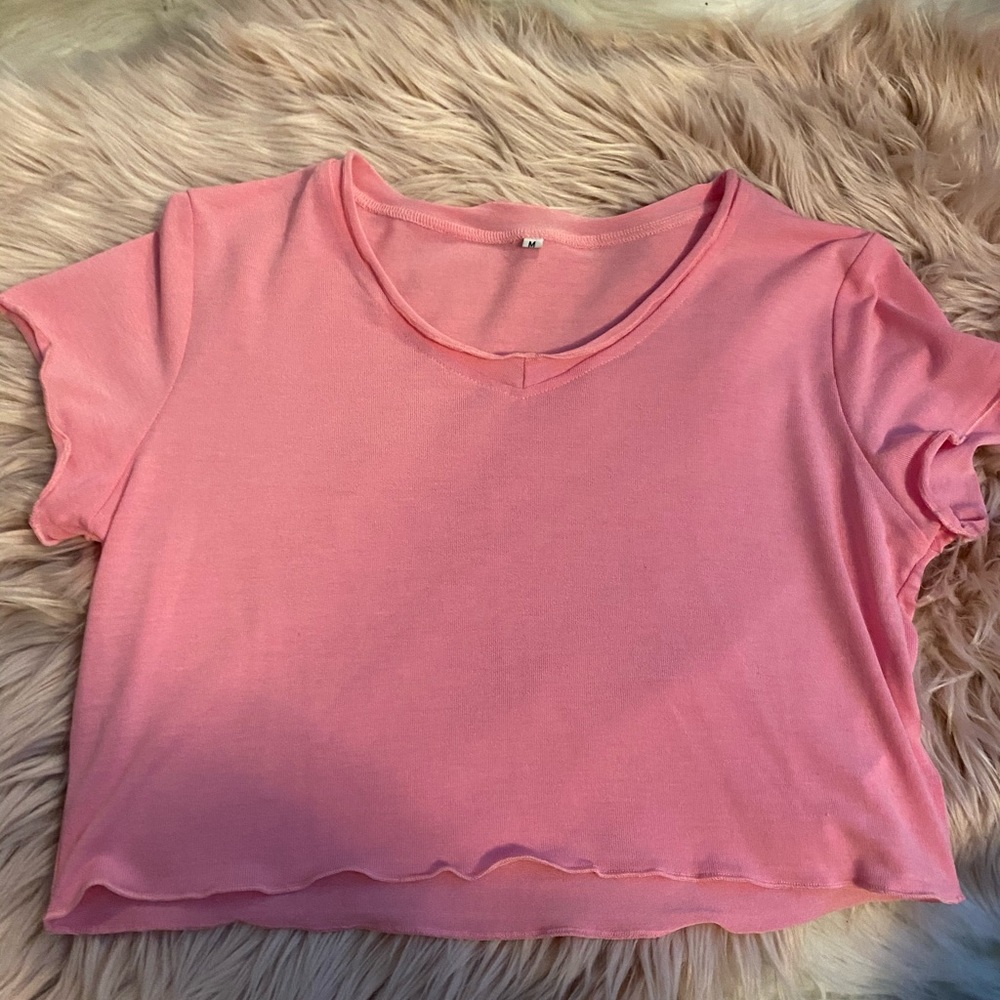 Pink Cropped Shirt